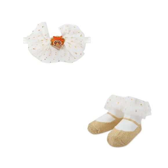 Baby Essentials Thanksgiving Fall Outfit Top Skirt Leggings 4 Piece Set Size 3 M - Picture 5 of 6